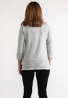 Anonymous Fine Knit Bow Trim Sweater, Silver