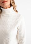 Anonymous Textured Knit Roll Neck Jumper, Ivory