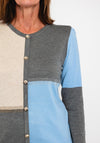 Natalia Collection Colour Block Knit Cardigan, Blue