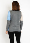 Natalia Collection Colour Block Knit Cardigan, Blue