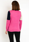 Natalia Collection Colour Block Knit Cardigan, Pink