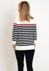 Natalia Collection Heart Pattern Striped Sweater, Multi