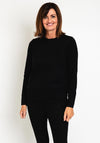 Natalia Collection Round Neck Sweater, Black