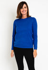 Natalia Collection Round Neck Sweater, Cobalt Blue