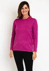 Natalia Collection Round Neck Sweater, Magenta