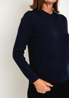 Natalia Collection Round Neck Sweater, Navy