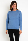 Natalia Collection Round Neck Sweater, Ocean Blue