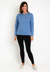 Natalia Collection Round Neck Sweater, Ocean Blue