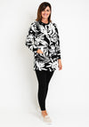 Natalia Collection Monochrome Print Long Knit Cardigan, Black & White