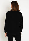 Natalia Collection High Neck Cable Knit Sweater, Black