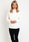 Natalia Collection High Neck Cable Knit Sweater, Ivory