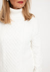 Natalia Collection High Neck Cable Knit Sweater, Ivory