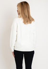 Natalia Collection High Neck Cable Knit Sweater, Ivory