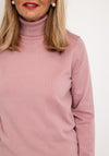 Natalia Collection Roll Neck Knit Sweater, Pink