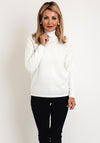 Natalia Collection Roll Neck Knit Sweater, Cream