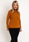 Natalia Collection Roll Neck Knit Sweater, Mustard