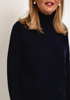 Natalia Collection Roll Neck Knit Sweater, Navy