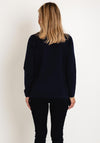 Natalia Collection Roll Neck Knit Sweater, Navy