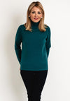 Natalia Collection Roll Neck Knit Sweater, Petrol Green