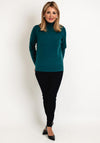 Natalia Collection Roll Neck Knit Sweater, Petrol Green