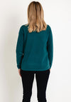 Natalia Collection Roll Neck Knit Sweater, Petrol Green