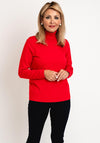 Natalia Collection Roll Neck Knit Sweater, Red