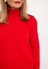 Natalia Collection Roll Neck Knit Sweater, Red