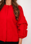 Natalia Collection Soft Touch Volume Sleeve Jacket, Red