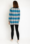 Natalia Collection Herringbone Long Knit Cardigan, Blue