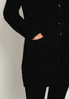 Natalia Collection Fluffy Knit Cardigan, Black