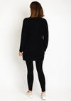 Natalia Collection Fluffy Knit Cardigan, Black