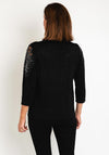 Natalia Collection Glitter Embellished Sweater, Black