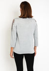 Natalia Collection Glitter Embellished Sweater, Silver