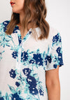 Natalia Collection Lightweight Floral Blouse, Aqua