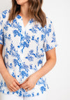 Natalia Collection Lightweight Floral Blouse, Blue