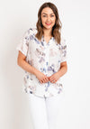 Natalia Collection Lightweight Floral Blouse, Beige