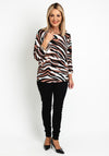 Natalia Collection Rhinestone Stripe Sweater, Brown