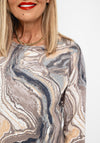 Natalia Collection Rhinestone Swirl Print Sweater, Multi