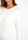 Natalia Collection Embellished Trim Sweater, Ivory