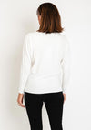 Natalia Collection Embellished Trim Sweater, Ivory