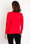 Natalia Collection Embellished Trim Sweater, Red