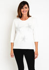 Natalia Collection Star Embellished Sweater, Ivory