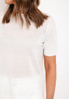 Natalia Collection Rhinestone Ribbed Detail Sweater, Ivory.