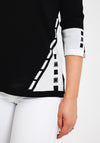 Natalia Collection Rhinestone Detail Sweater, Black