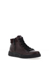 Ara Leather Side Zip High Top Trainers, Amarone