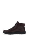 Ara Leather Side Zip High Top Trainers, Amarone