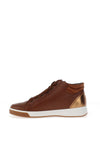 Ara Suede Patent Trim Hi Top Trainers, Nuts & Whisky