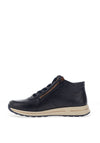 Ara Leather Zip Detail Ankle Length Trainers, Navy