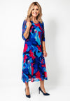 Avalon Abstract Floral Print Dress and Bolero Set, Royal Blue