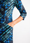 Avalon Pia Cowl Scarf Neck Tunic Dress, Blue Multi